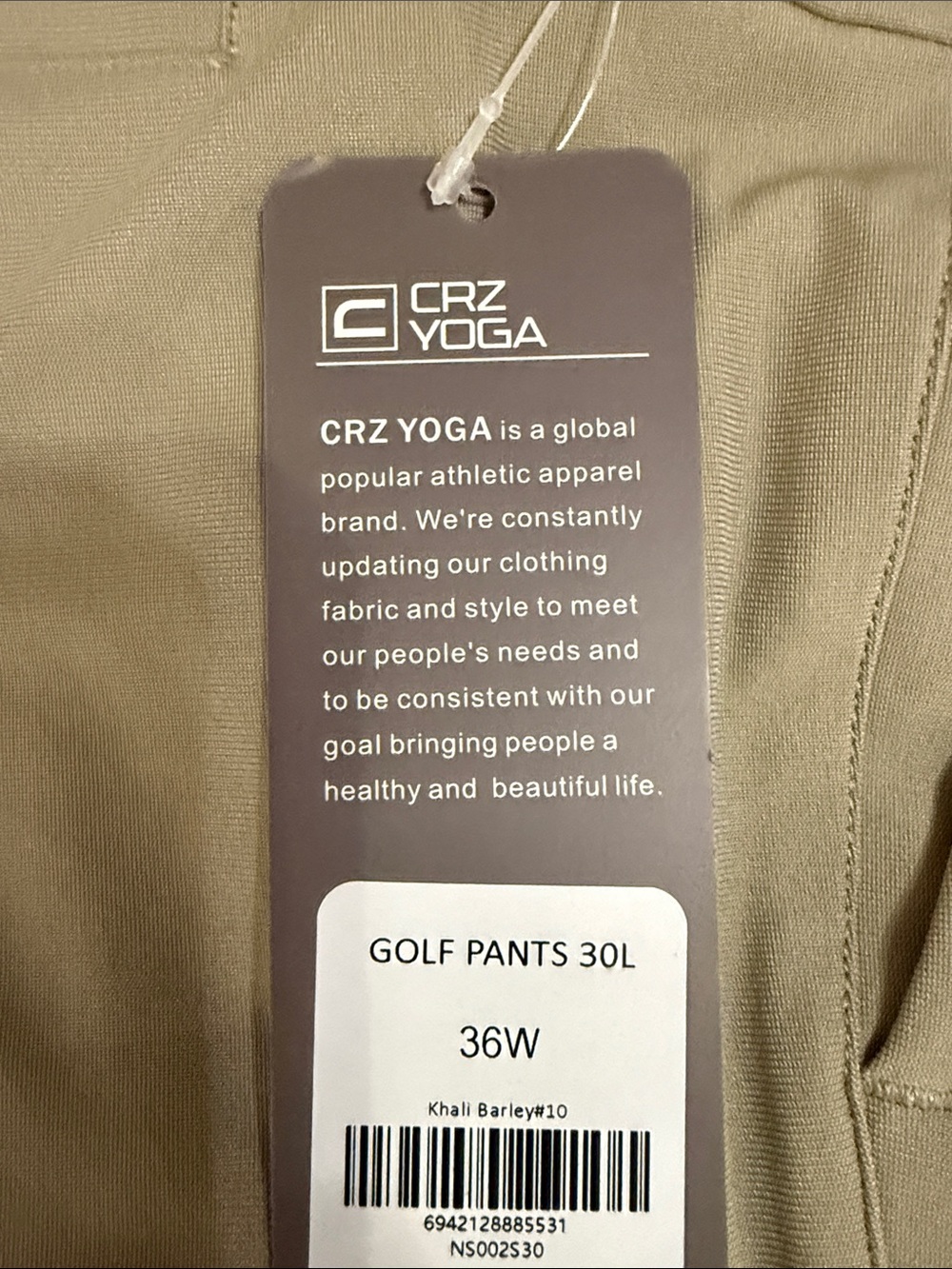 CRZ YOGA Men's Dress Pants in Light Khaki - Picture 2 of 7